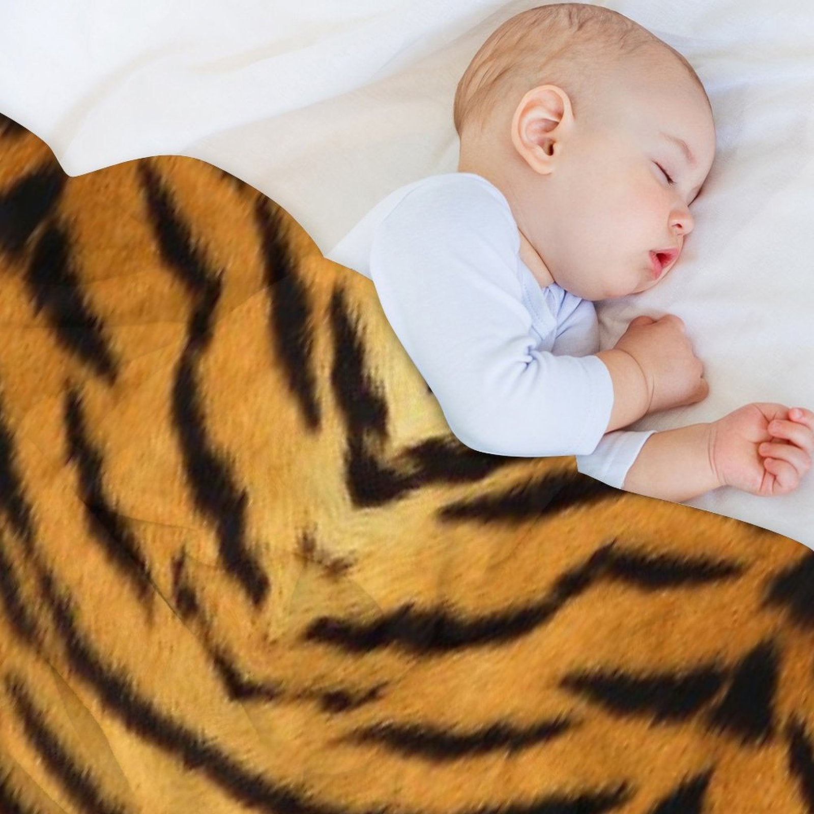 Real Tiger Pattern All-season Throw Blanket