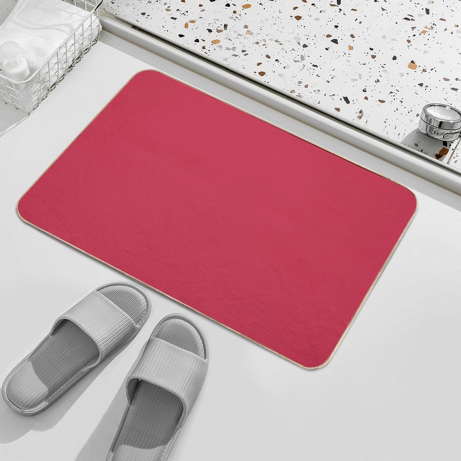 Raspberry Color  Odorless Bath Mat