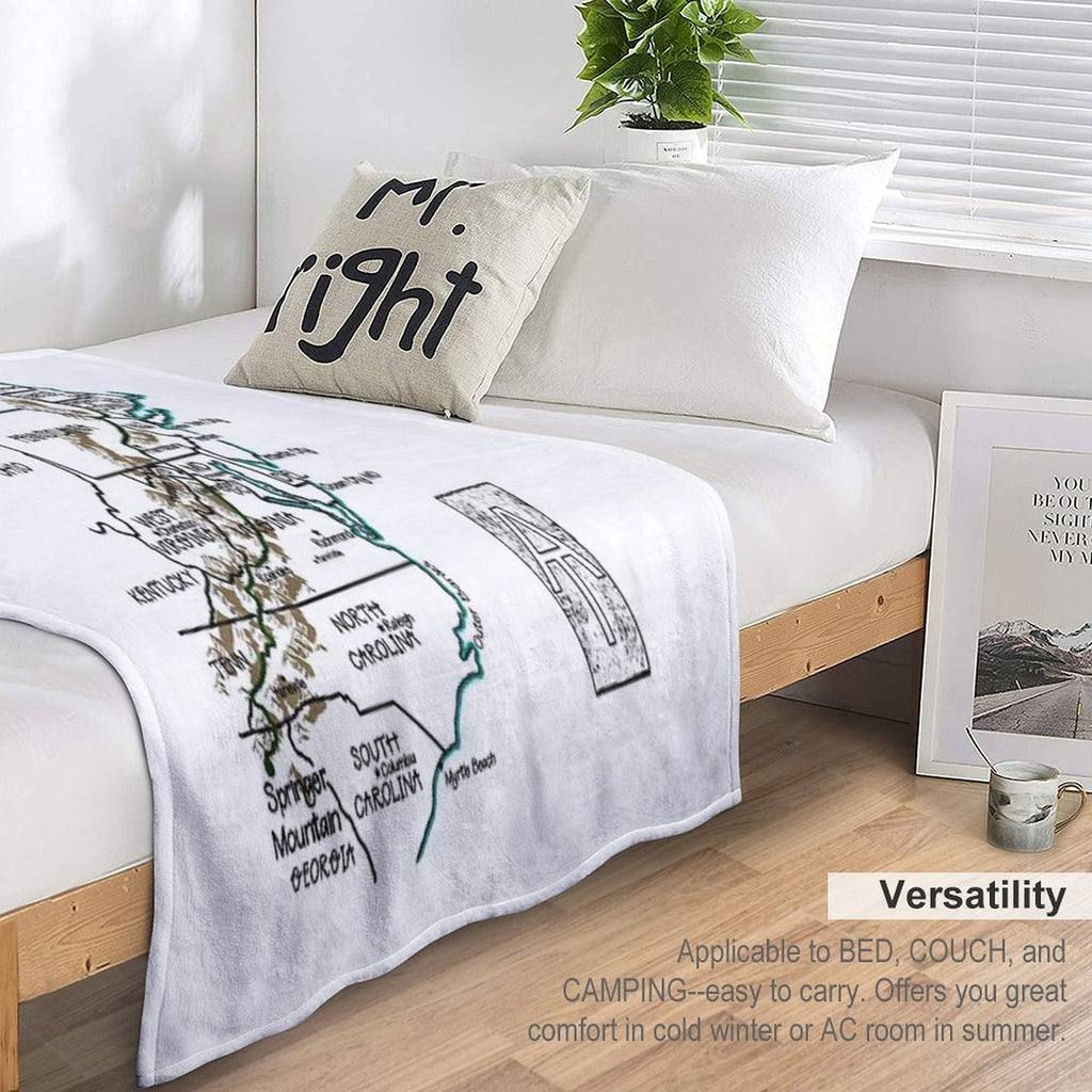 Appalachian Trail Map Versatility Throw Blanket