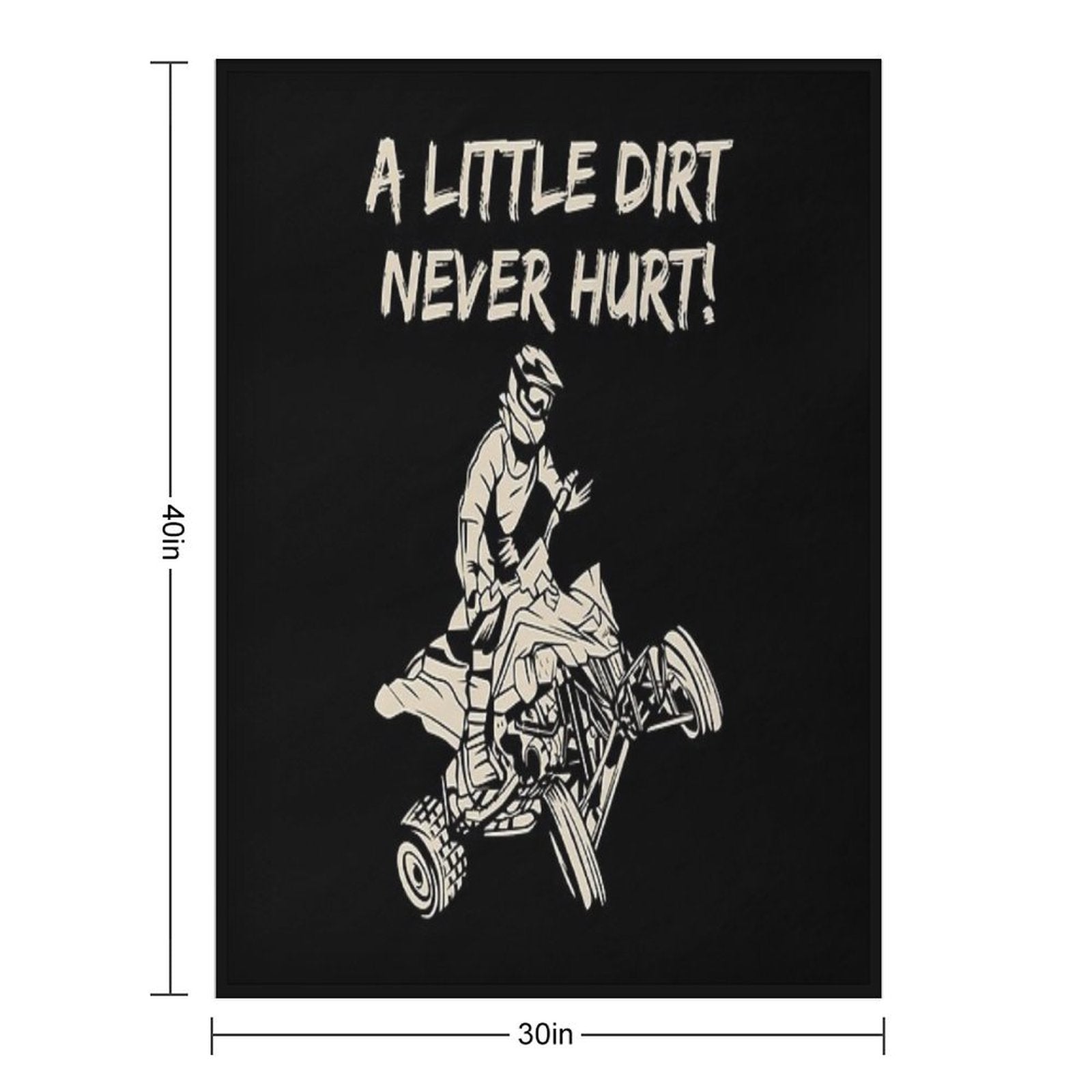 ATV Quad A Little Dirt Never Hurt Four Wheeler Racing Design Easy Care Throw Blanket