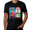 Rudolph And Friends Pop Art Portraits Retro Christmas  High-quality Stitching T-Shirt