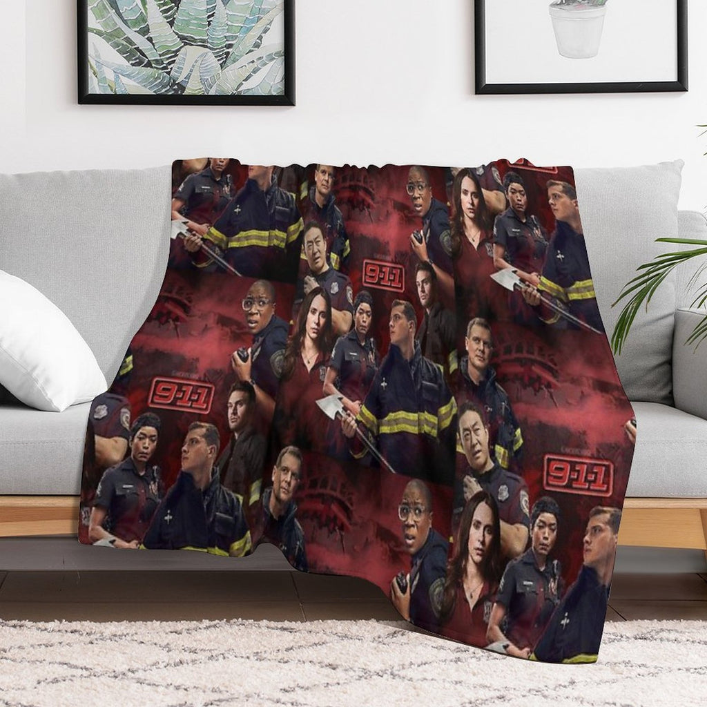9-1-1 - Red Glare Shrink-resistant Throw Blanket