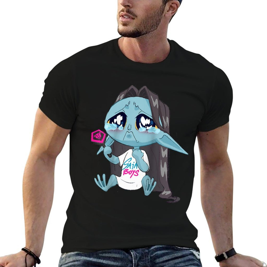 Kpop Demon Hunters Chibi Crying Saja Boys Demon Fan Raglan Baseball  Oversized Silhouette T-Shirt