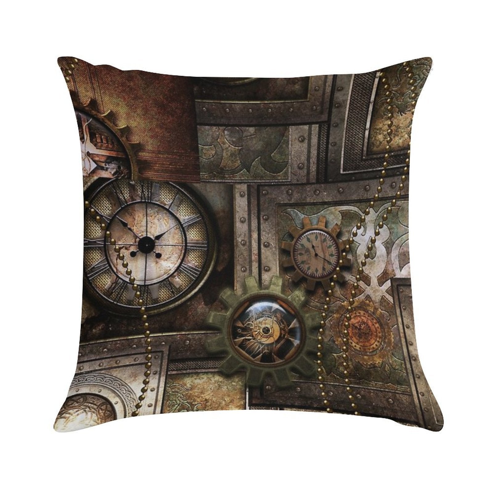 Steampunk, Wonderful Clockwork with Gears Soft Home Decor Throw Pillow