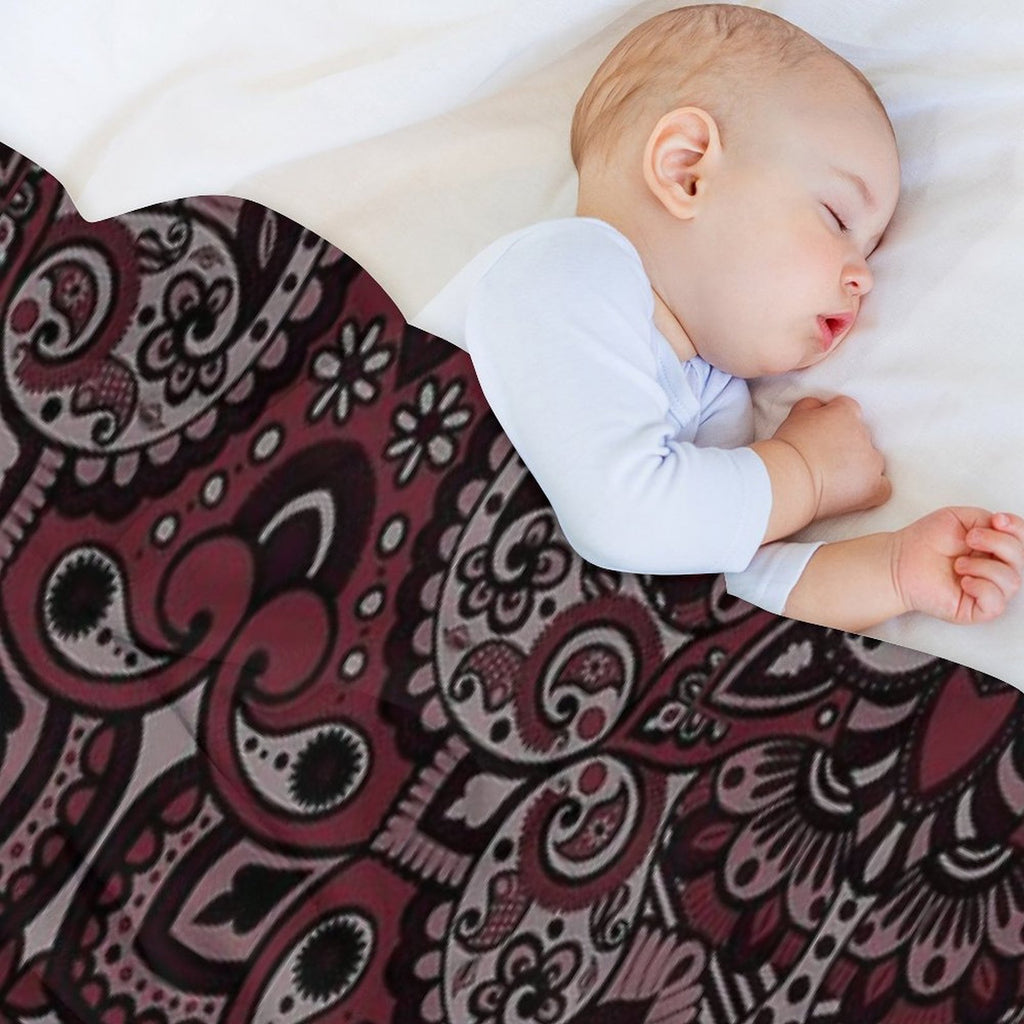 Floral Mandala Repeat Pattern - Dark Pink Versatility Throw Blanket
