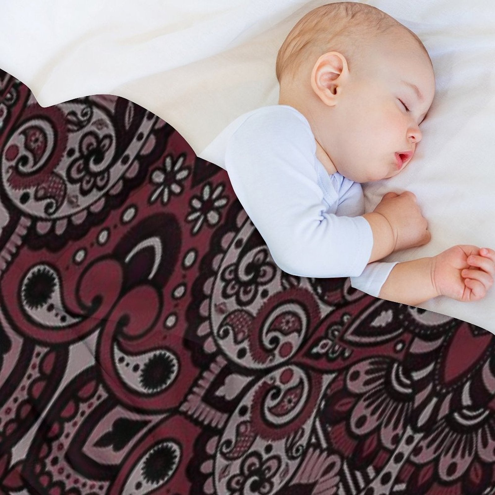 Floral Mandala Repeat Pattern - Dark Pink Versatility Throw Blanket