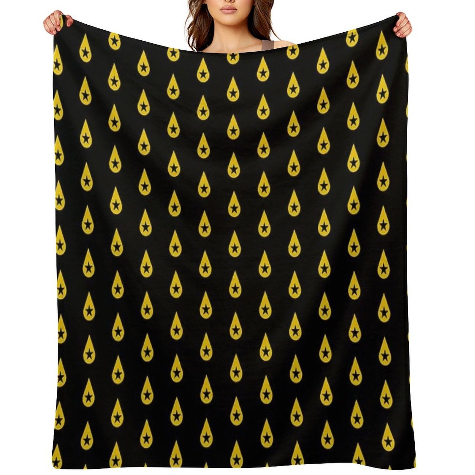 Found Heaven Black Star Shrink-resistant Throw Blanket