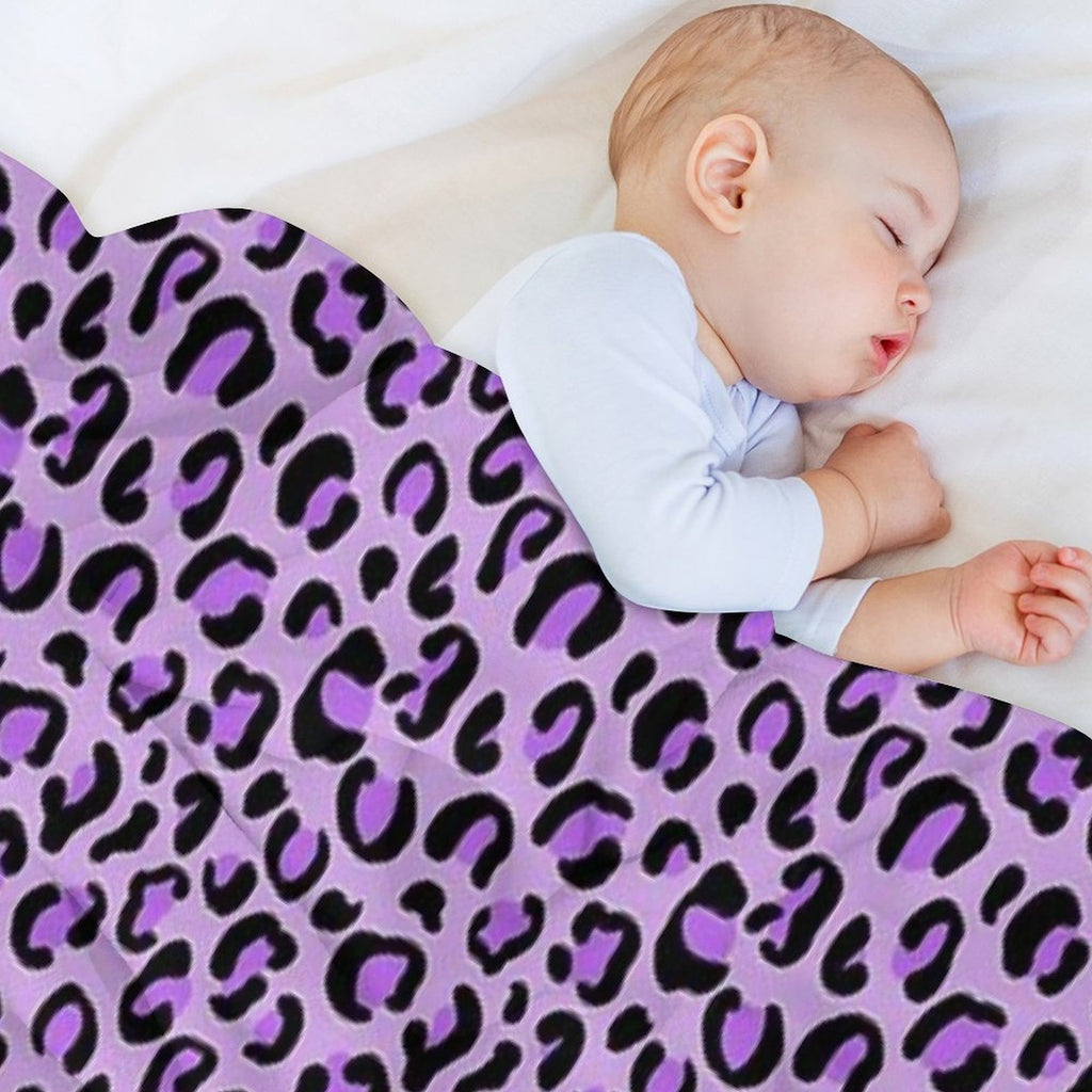 Leopard Print Purple Pattern Easy Care Throw Blanket