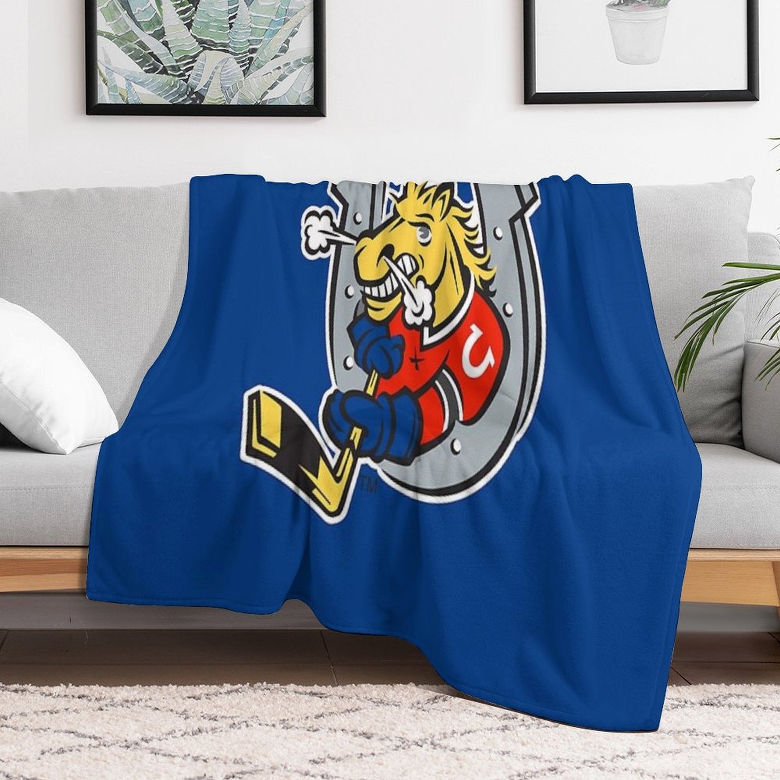 Barrie Colts Ontario Hockey Sustainable Throw Blanket