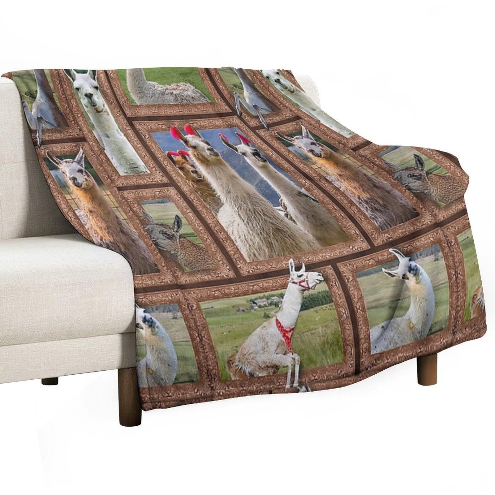 3D Llama-gigapixel Sustainable Throw Blanket