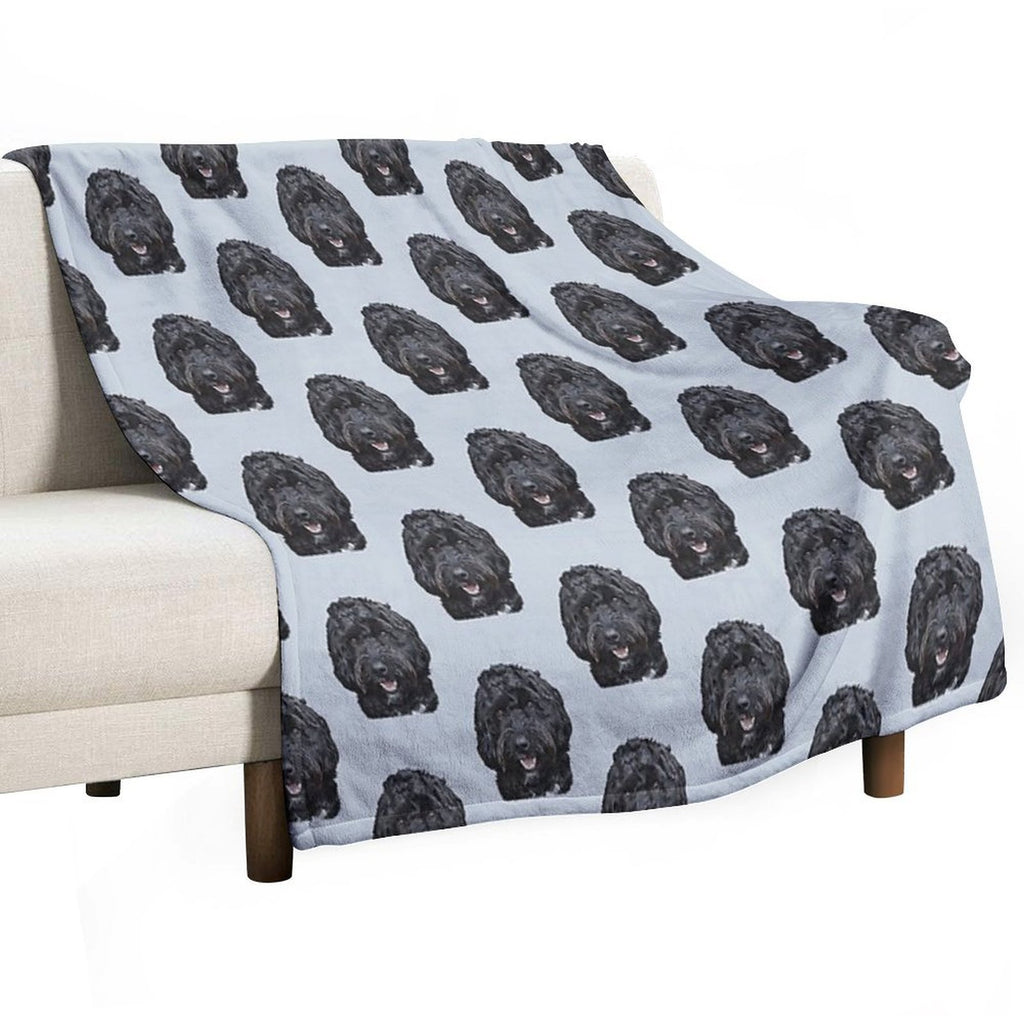 Black Doodle  Cockapoo Dog Compact Throw Blanket