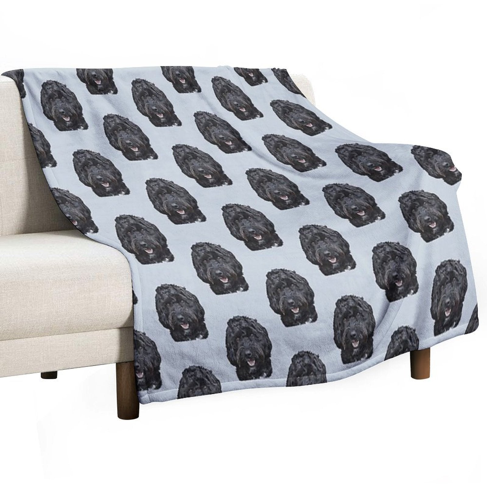 Black Doodle  Cockapoo Dog Compact Throw Blanket