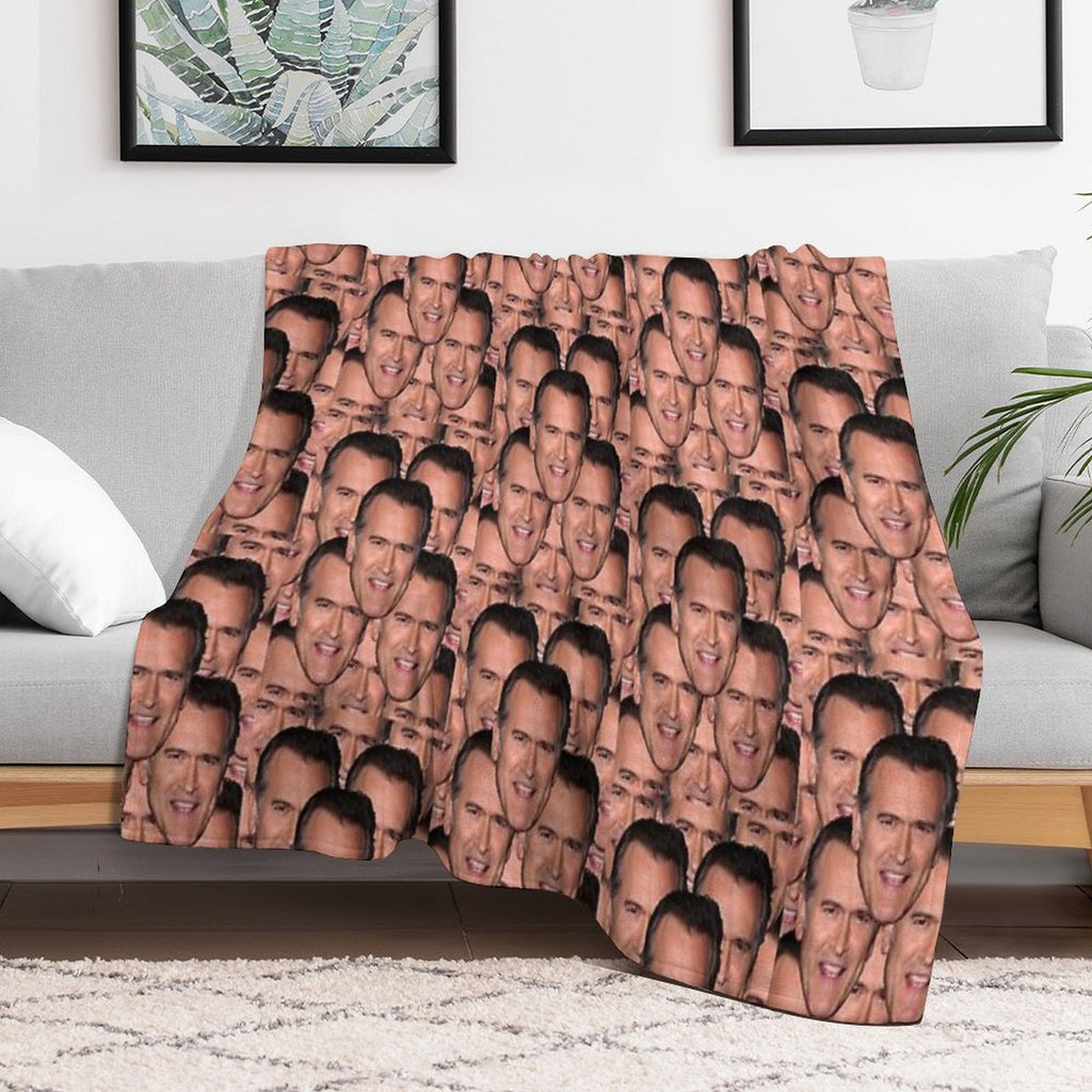 Bruce Campbell Evil Dead Head Shot Compact Throw Blanket