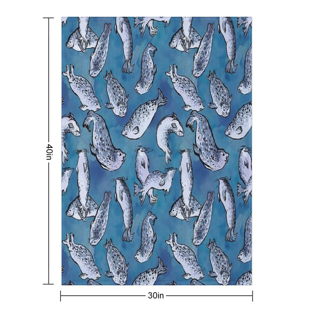 Harbor Seal Pattern Comfort Throw Blanket