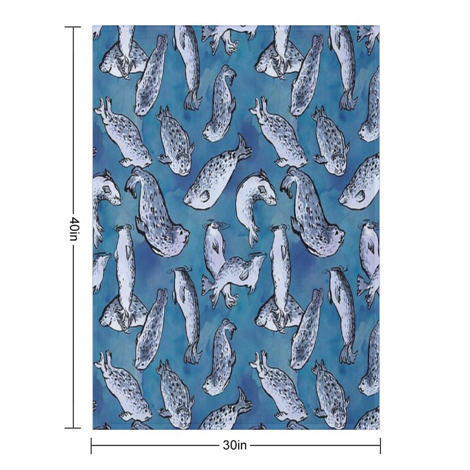 Harbor Seal Pattern Comfort Throw Blanket