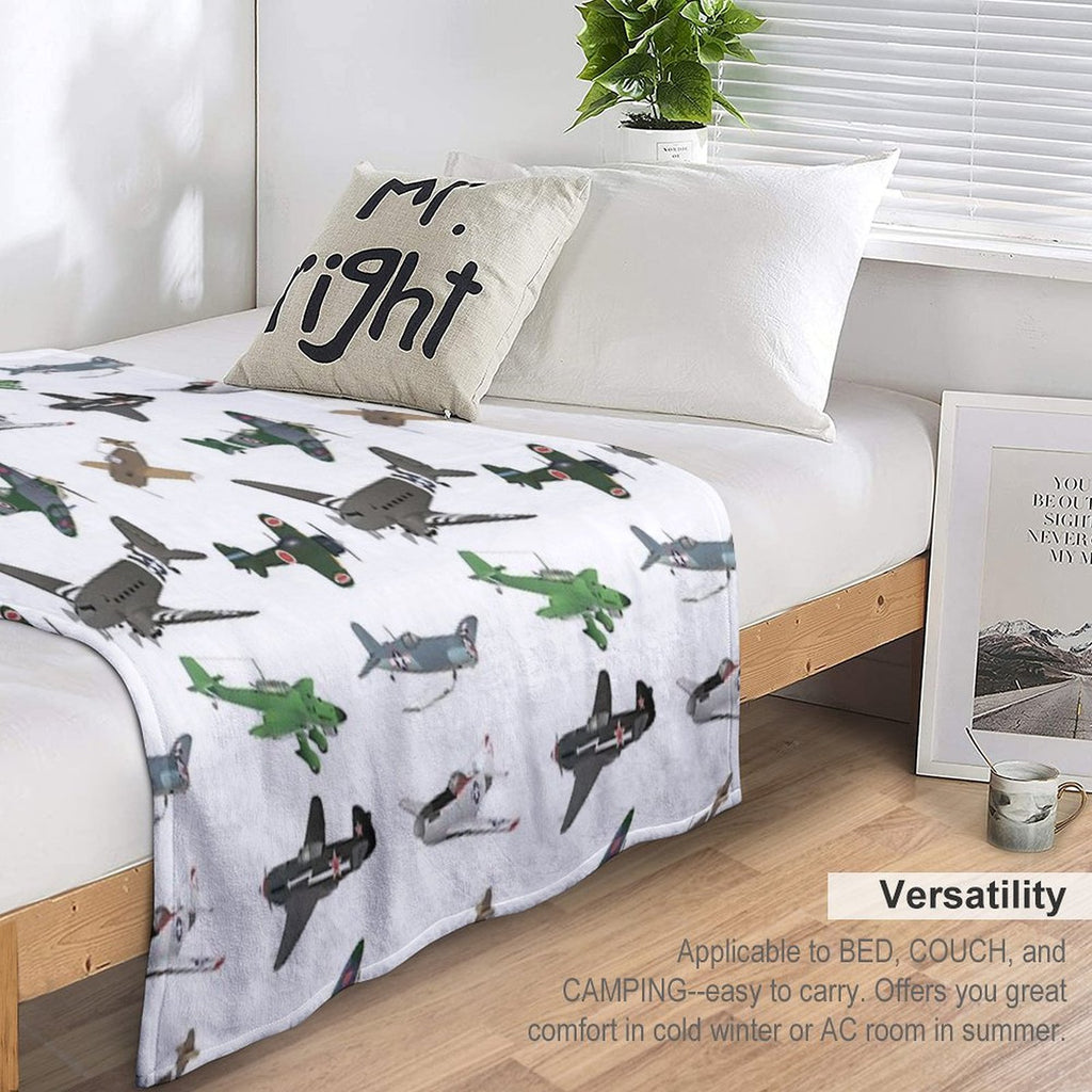 Multiple WW2 Airplanes Premium Throw Blanket