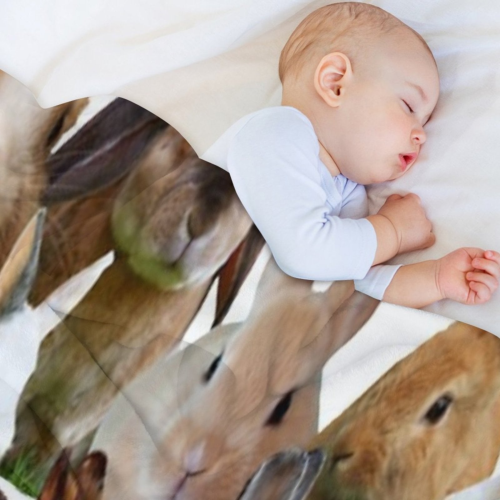 Cute Rabbitsbunnies Wrinkle-free Throw Blanket
