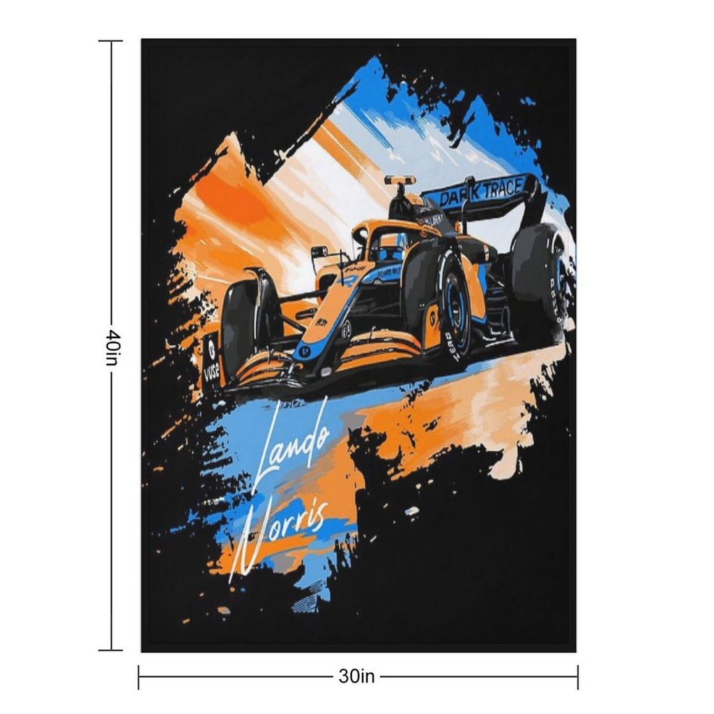 Lando Norris - Retro_Digi Art Premium Throw Blanket