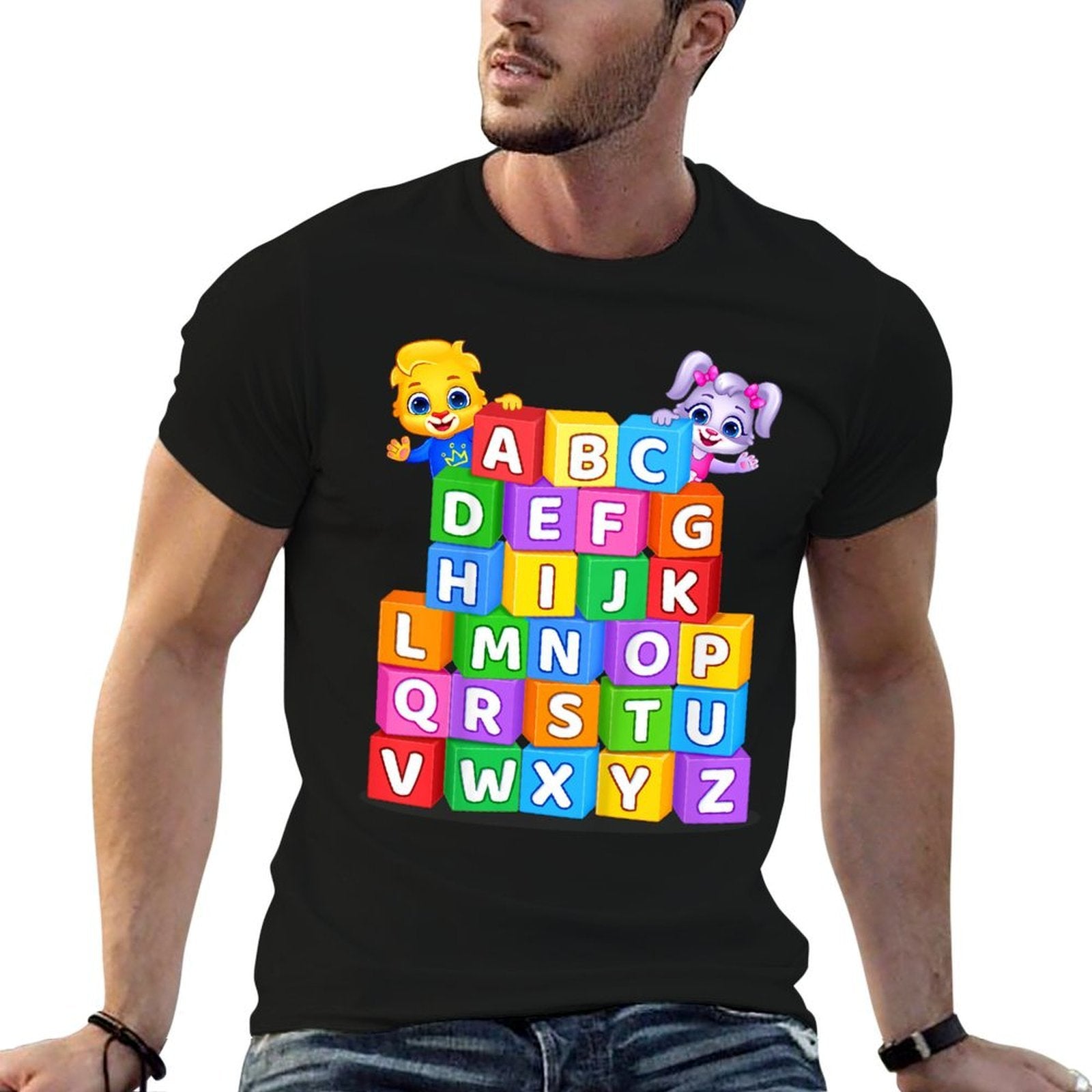 Colorful Alphabet Letters A to Z for Kids by Lucas & Friends  Affordable Price T-Shirt