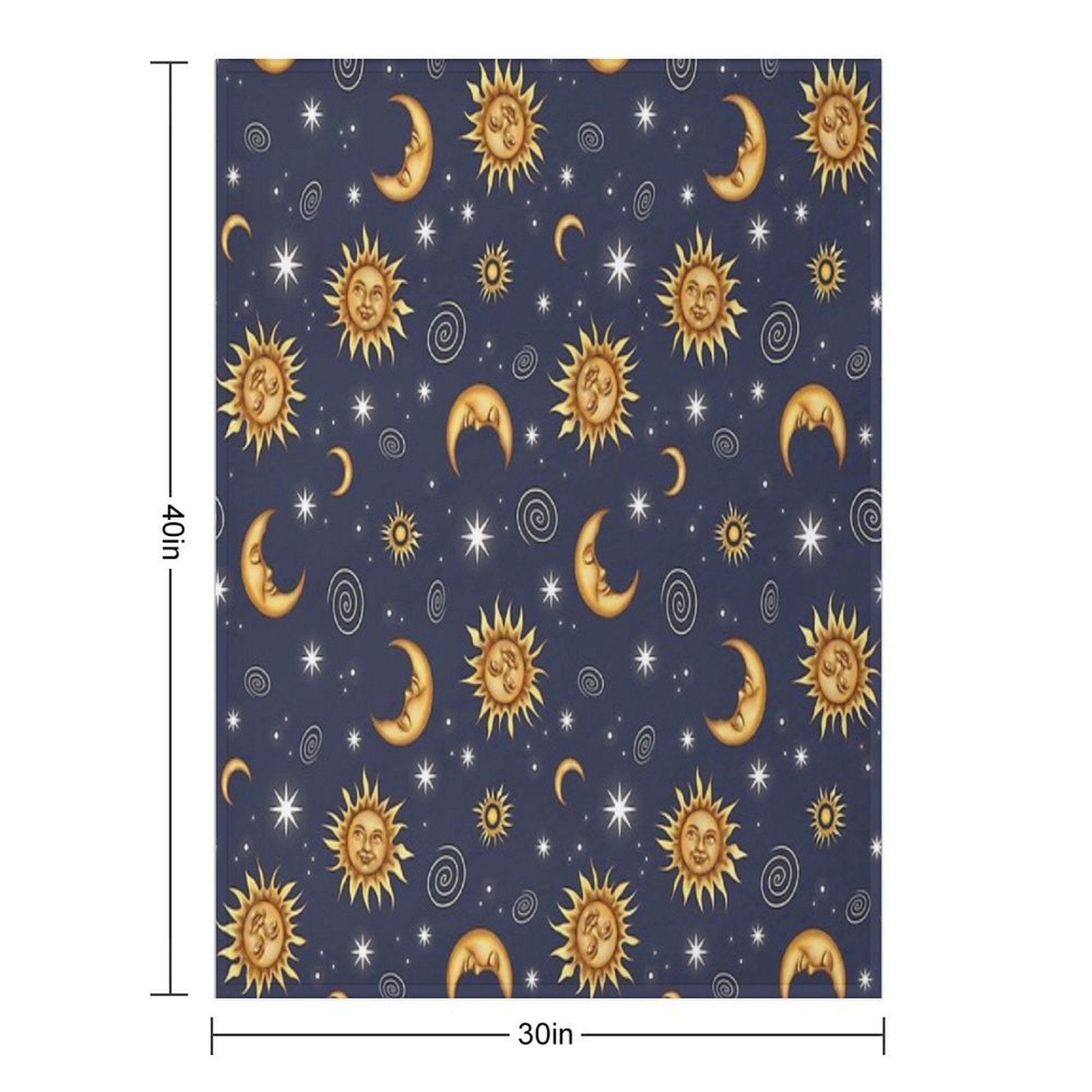 Vintage Celestial Pattern Wrinkle-free Throw Blanket