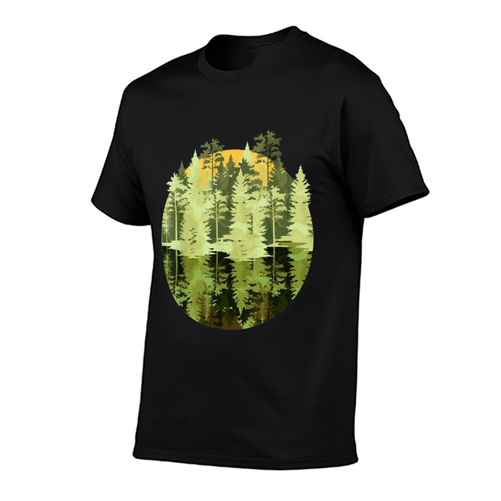 Wildlife Forest Trees Reflection Outdoors Nature  Easy-care T-Shirt
