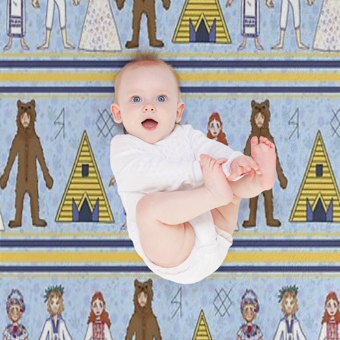 Midsommar Pattern #2 Plush Throw Blanket