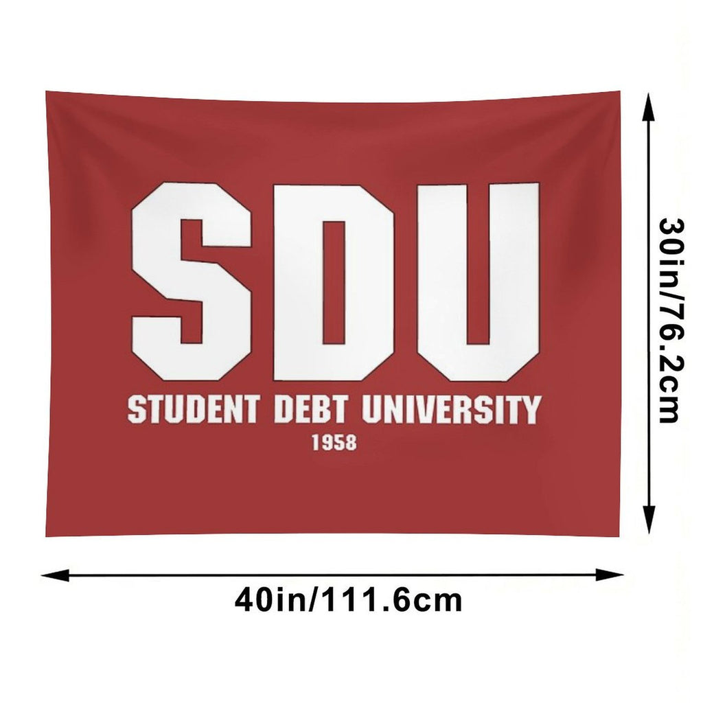 Student Debt University - Reddish Tapestry