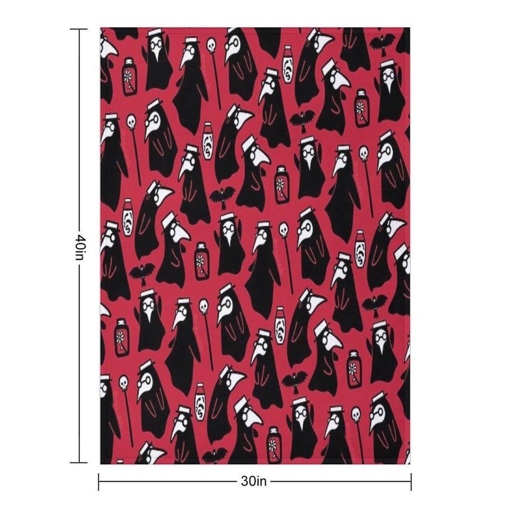 Plague Doctors Plush Throw Blanket