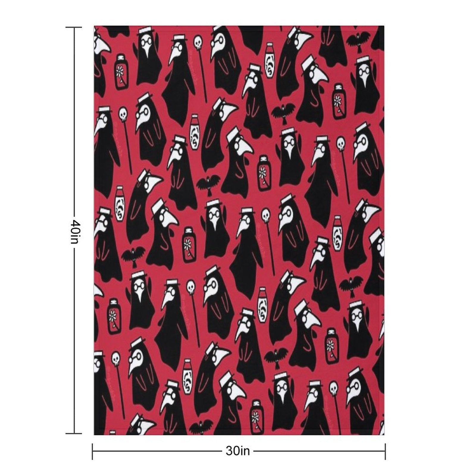 Plague Doctors Plush Throw Blanket