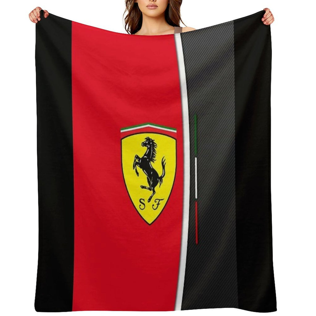 Best Logo SF Black And Red Plush Throw Blanket