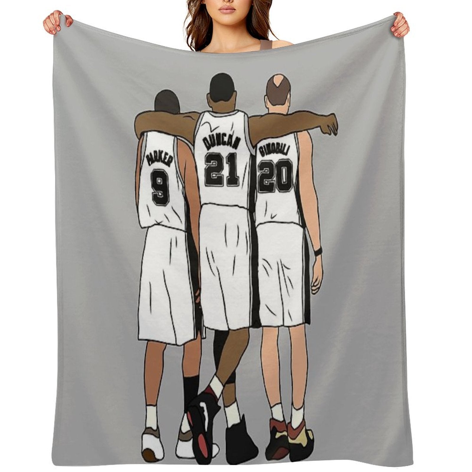 Tony, Tim & Manu Quick-dry Throw Blanket