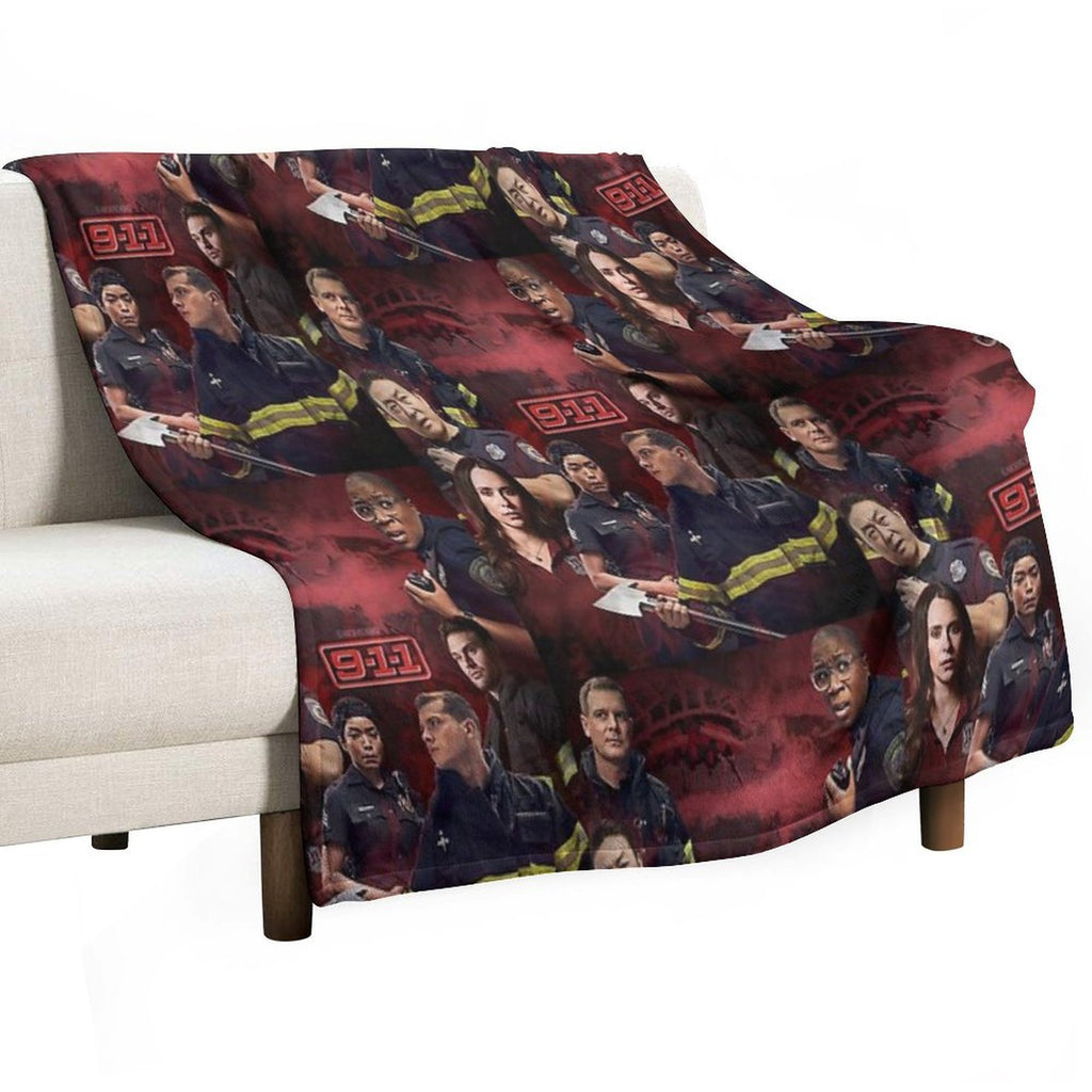 9-1-1 - Red Glare Shrink-resistant Throw Blanket