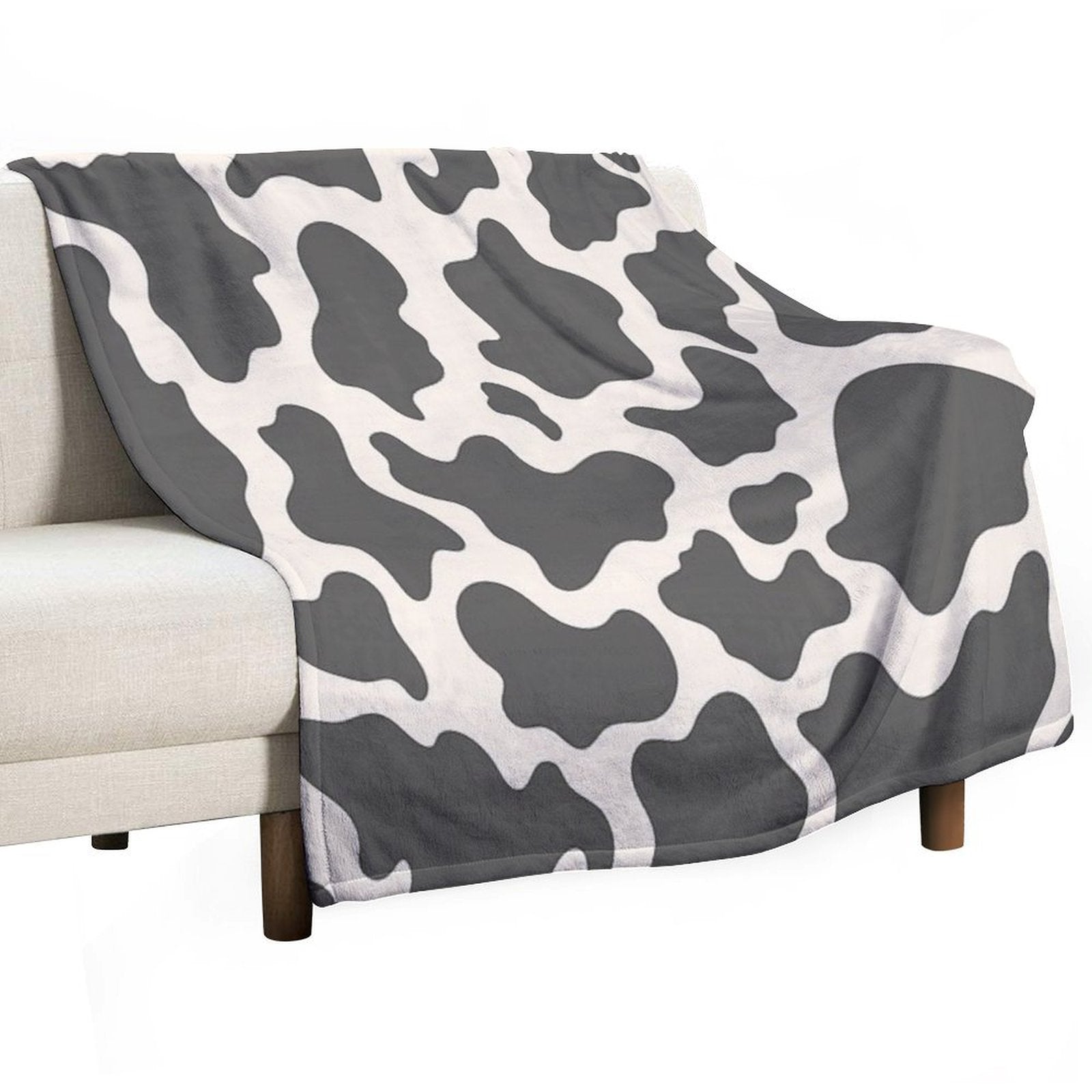 Cow Pattern. Black And White All-season Throw Blanket