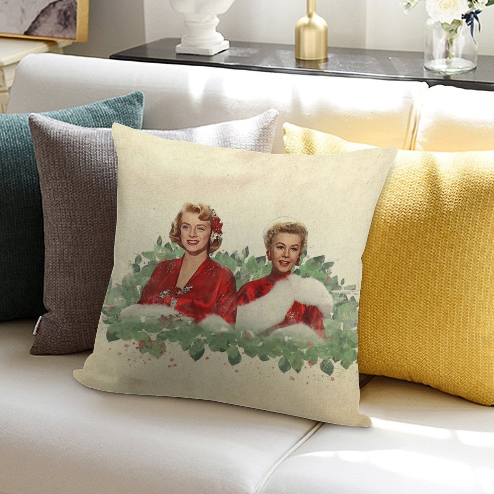 Sisters - A Merry White Christmas Soft Washable Throw Pillow