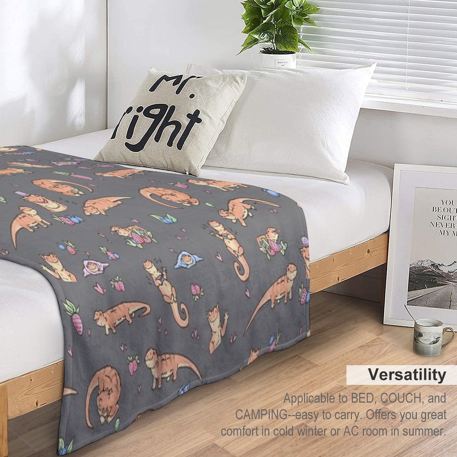 Dragons And Berries Machine-washable Throw Blanket