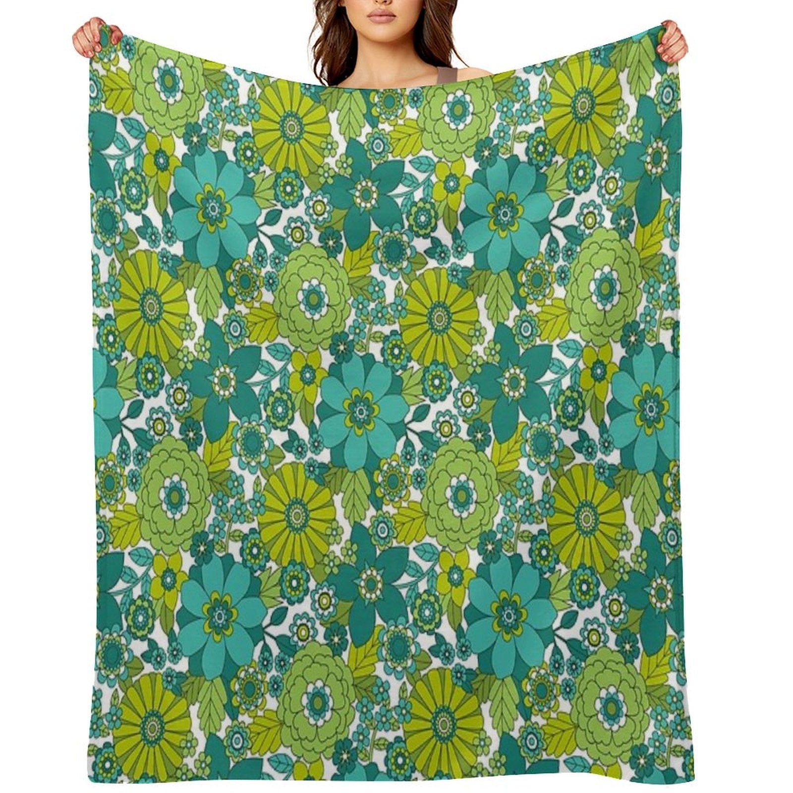 Groovy Blooms Velvety-soft Throw Blanket