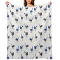 Blue Wrens, Scattered on White Travel-friendly Throw Blanket
