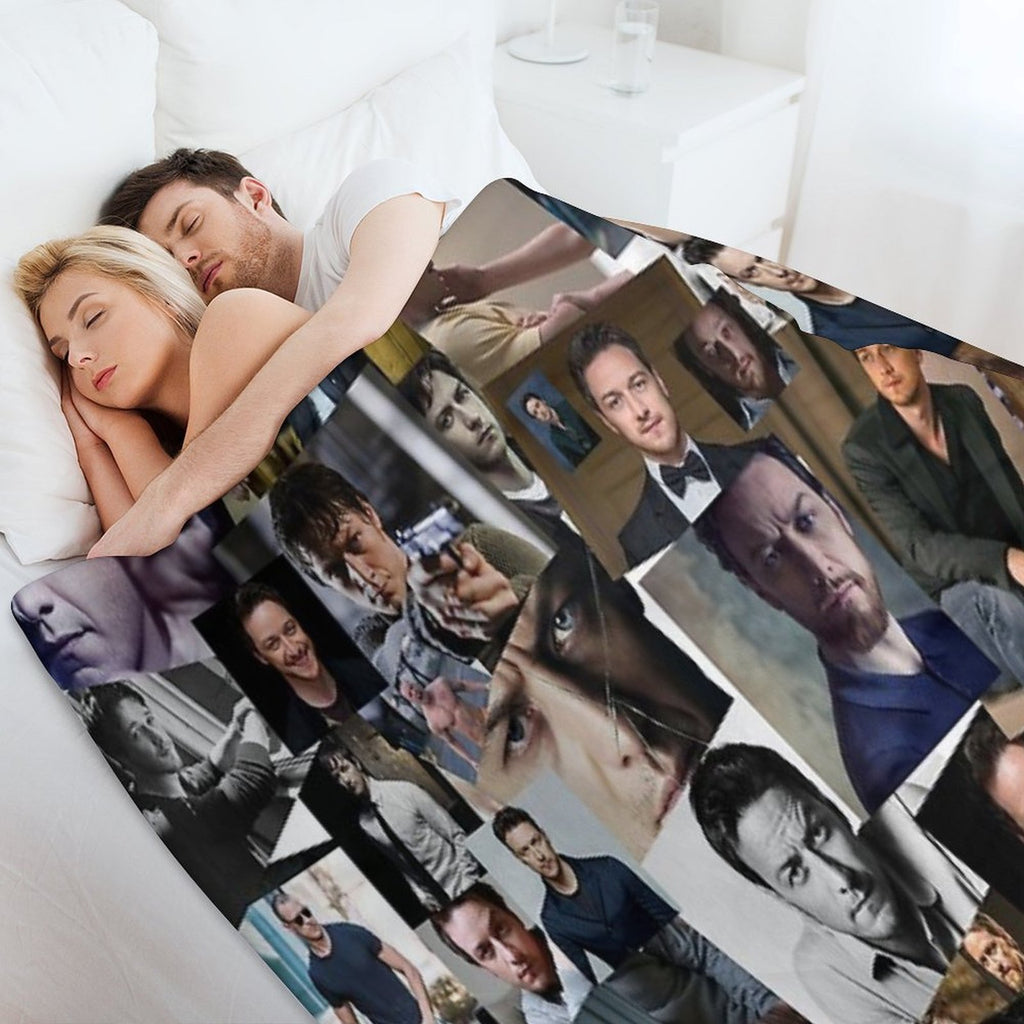 James McAvoy Seamless Abstract Photo Collage Velvety-soft Throw Blanket