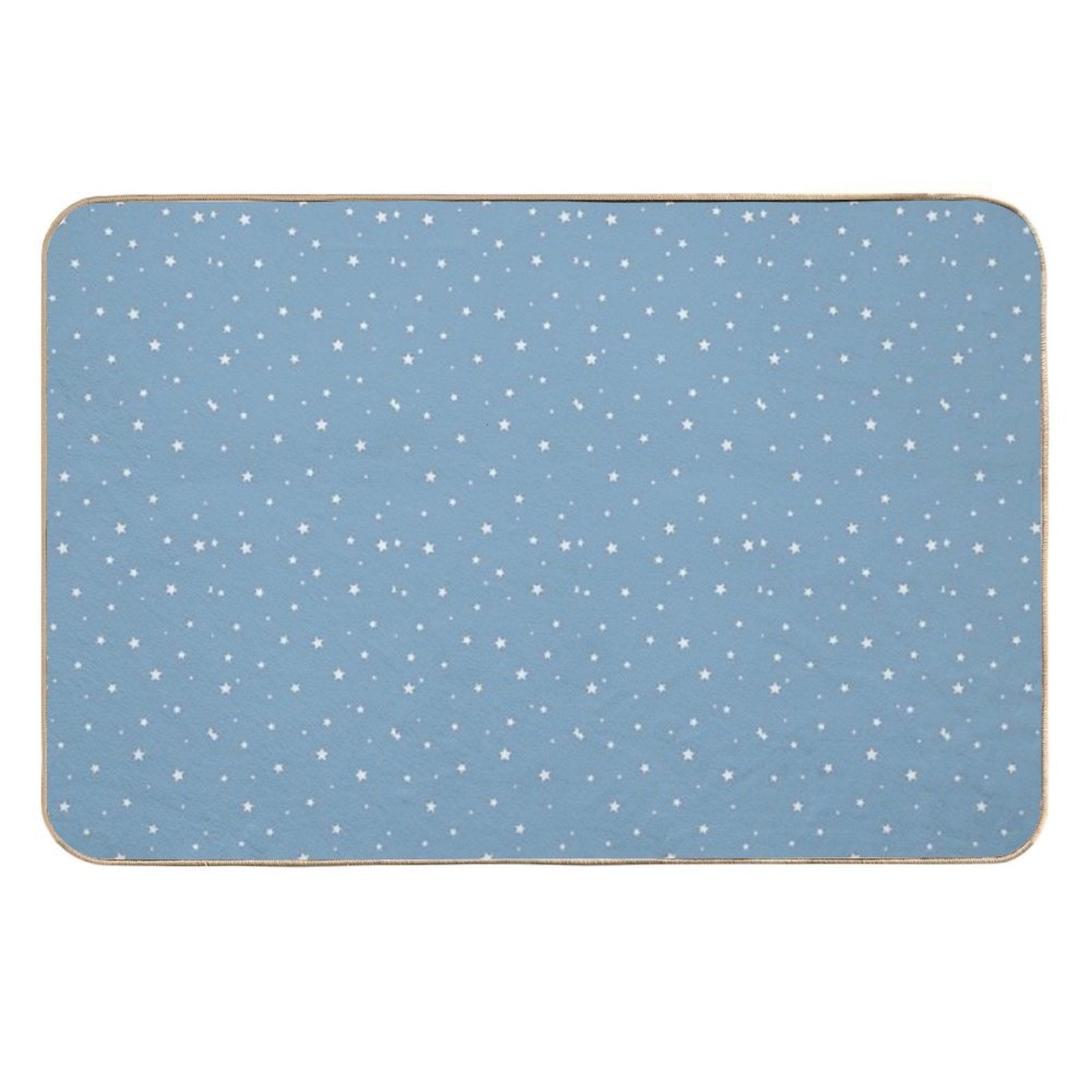White Stars with Blue Background  Multi-Purpose Bath Mat