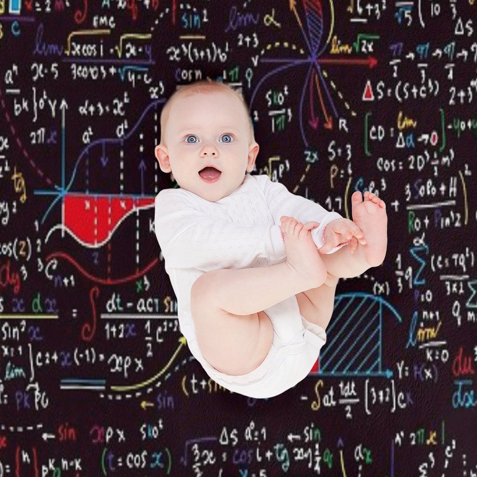 Colorful Math Formulas Plush Throw Blanket