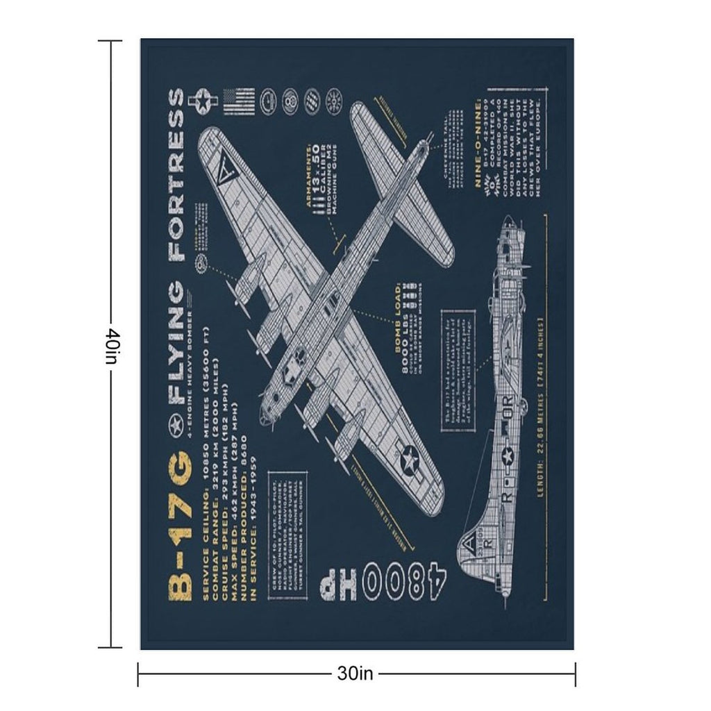 B-17 Flying Fortress Machine-washable Throw Blanket