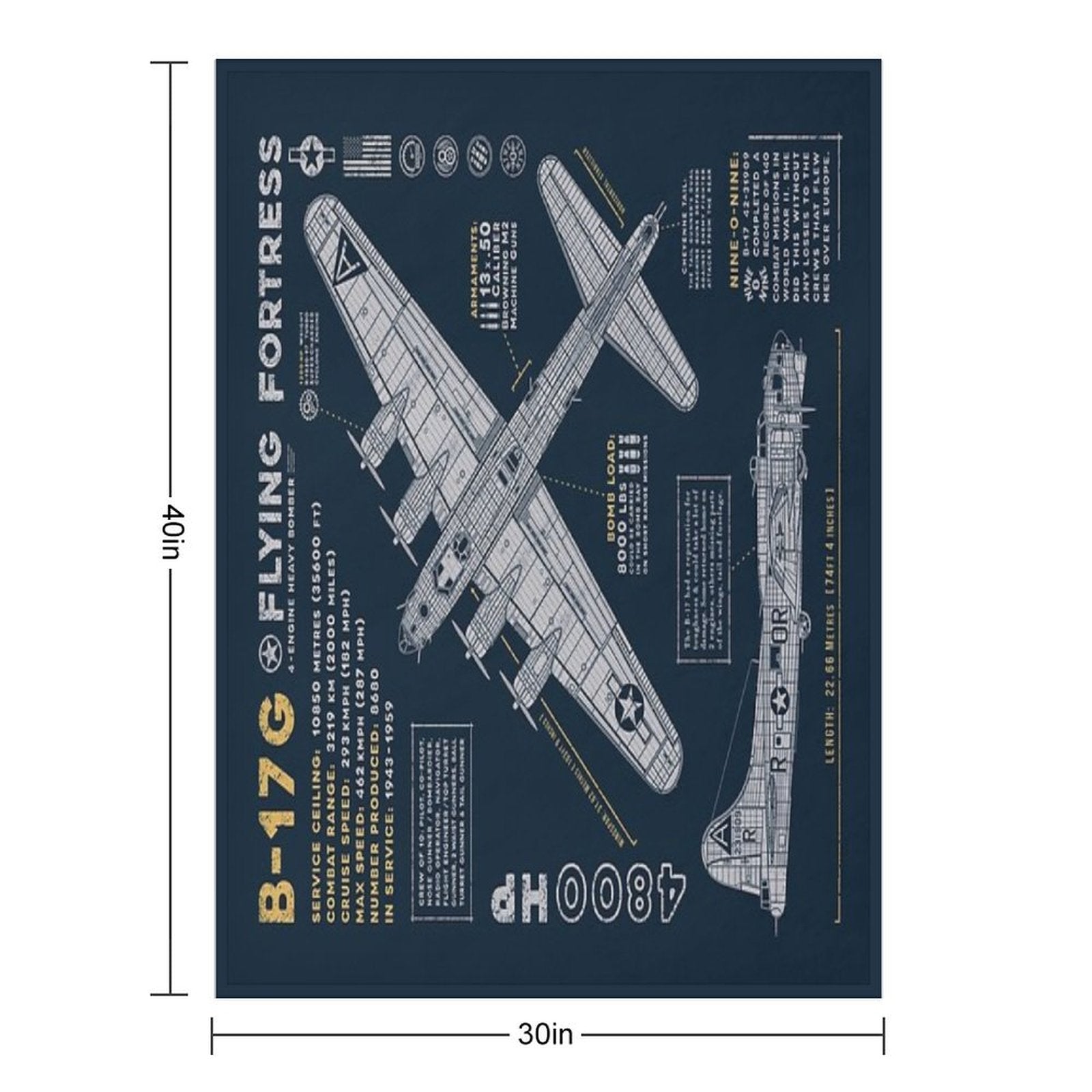B-17 Flying Fortress Machine-washable Throw Blanket