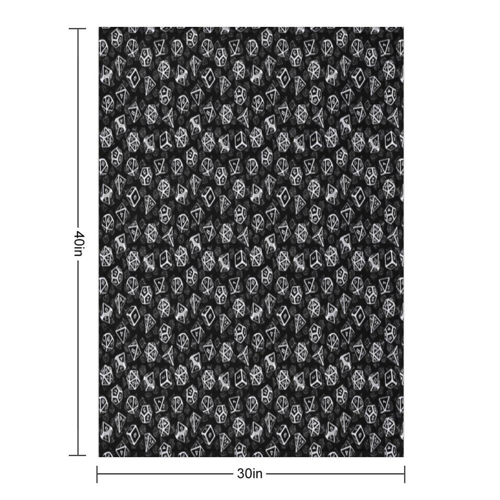 D20 Dice Set Pattern (White) Multi-functional Throw Blanket