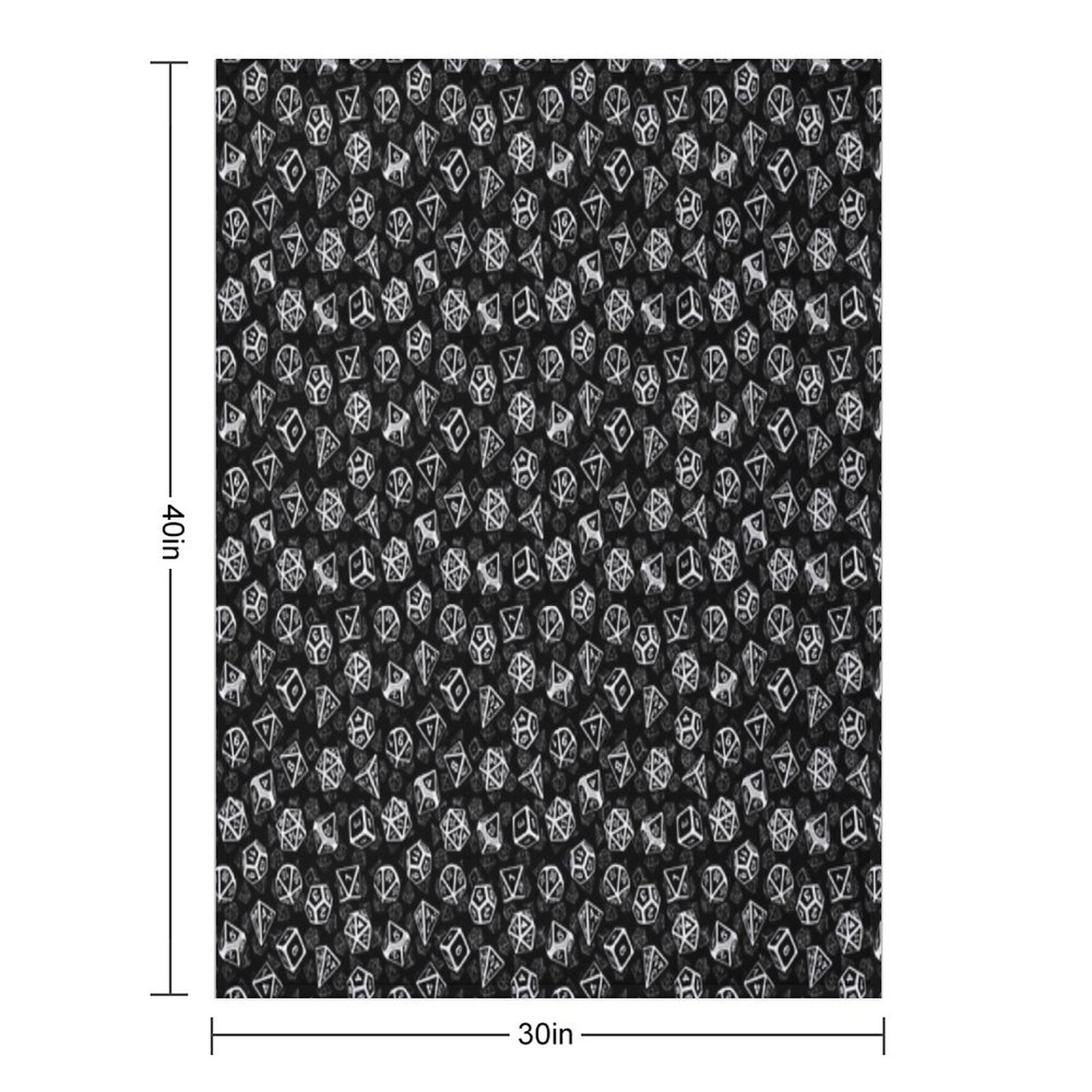 D20 Dice Set Pattern (White) Multi-functional Throw Blanket