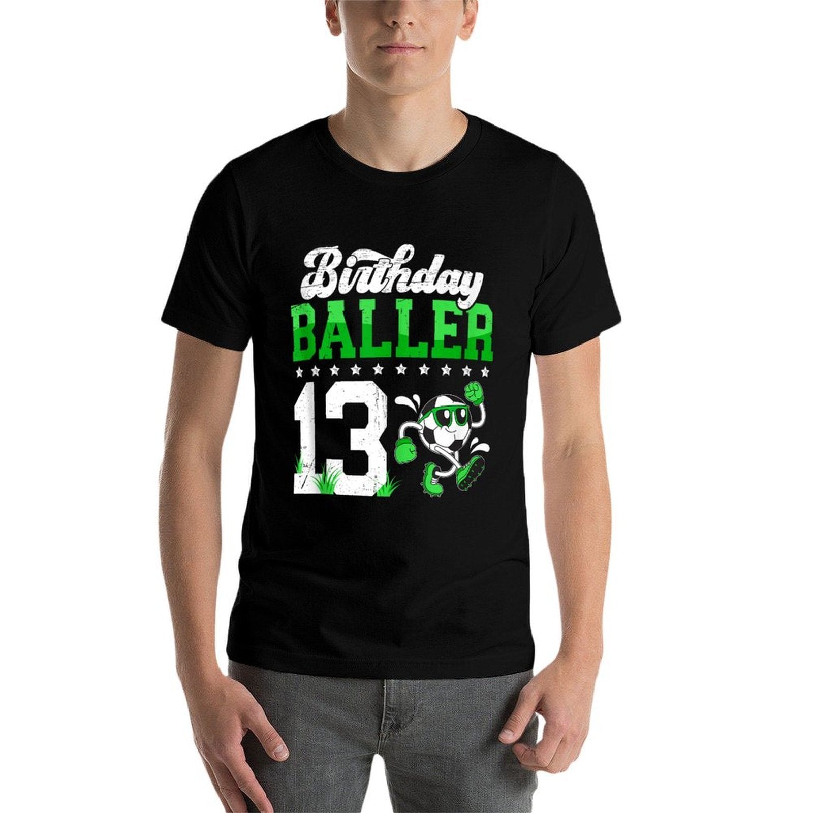 13th Soccer Birthday Party Thirteen Year Old Soccer Player  Lightweight T-Shirt
