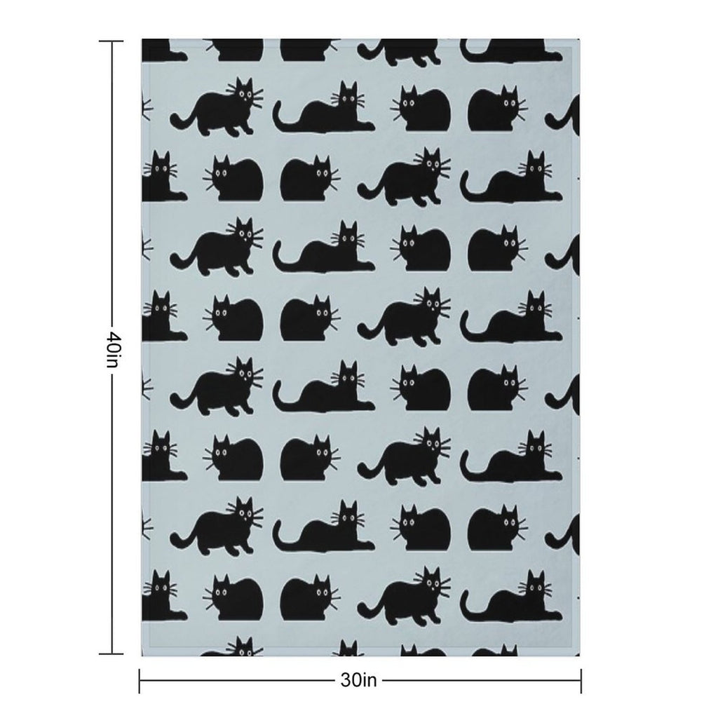 Black Cat Easy Care Throw Blanket