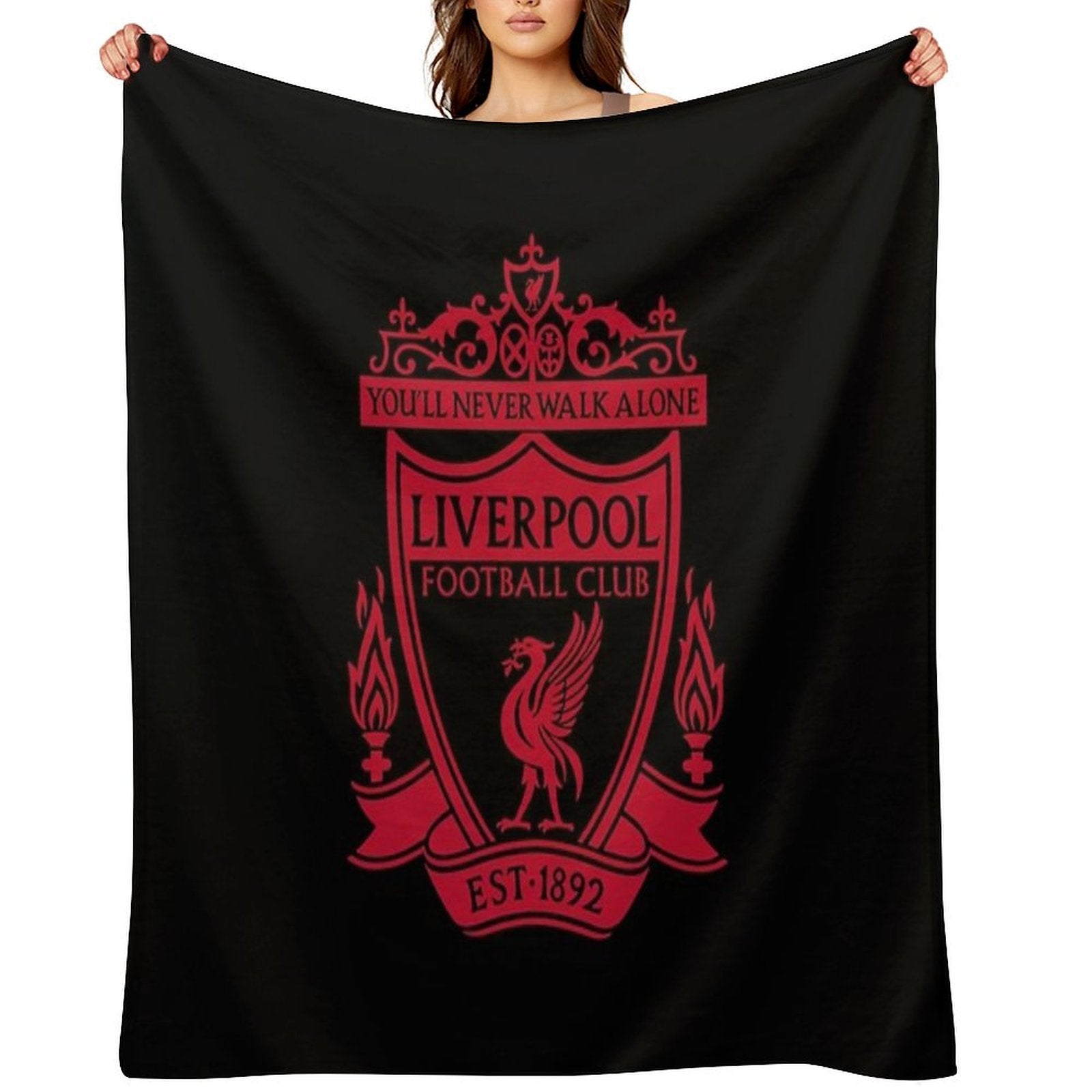 Classic Red Liverpool Emblem Easy Care Throw Blanket