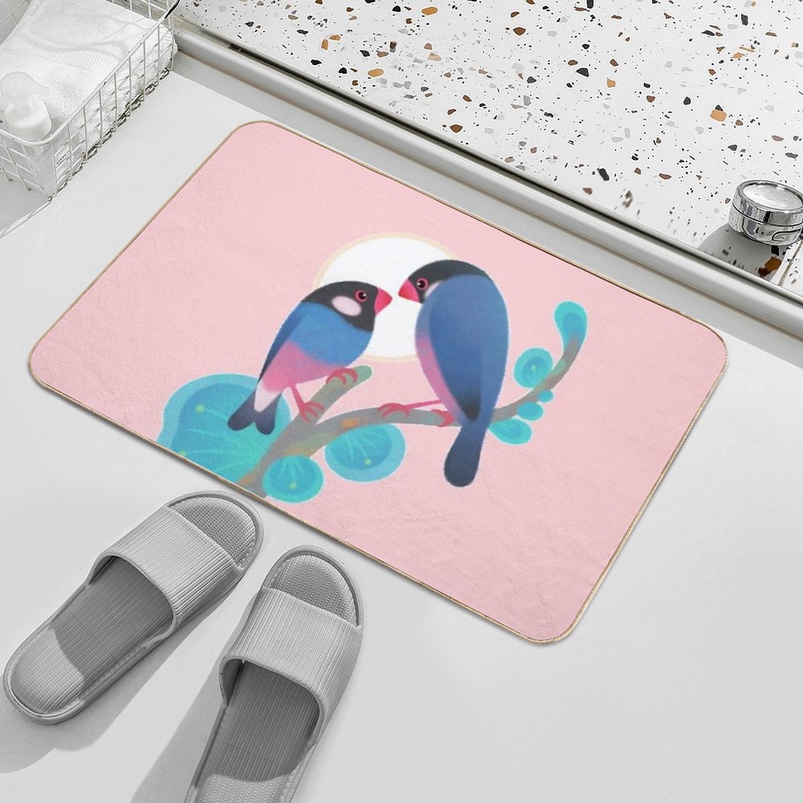Java Sparrows  Stain-Proof Bath Mat