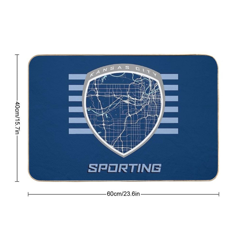 Kansas City Map in Sporting Colors  Anti-Trip Bath Mat