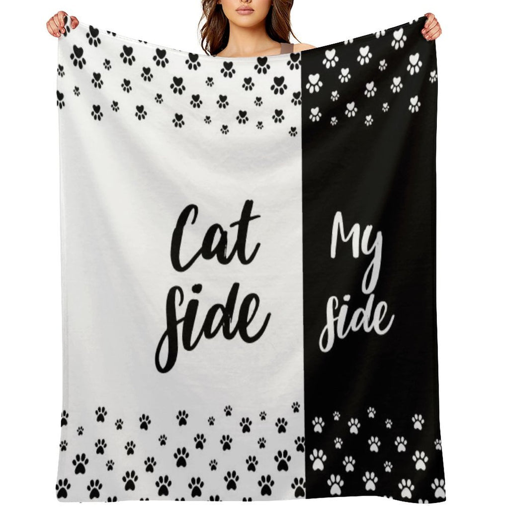 Cat Side My Side Funny Cat Owner Bedding Multi-functional Throw Blanket